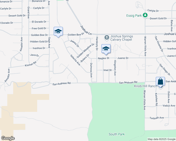 map of restaurants, bars, coffee shops, grocery stores, and more near 57268 Selecta Avenue in Yucca Valley