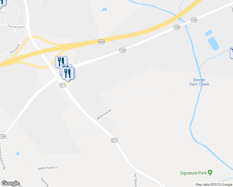 map of restaurants, bars, coffee shops, grocery stores, and more near 1052 Beaver Dam Road in Hoschton