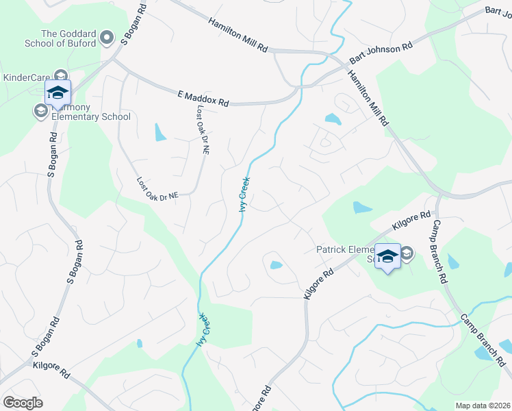 map of restaurants, bars, coffee shops, grocery stores, and more near 2618 Chandler Grove Court in Buford