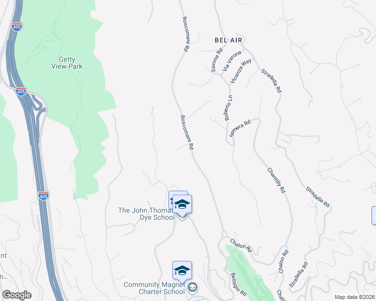 map of restaurants, bars, coffee shops, grocery stores, and more near 1228 Roscomare Road in Los Angeles