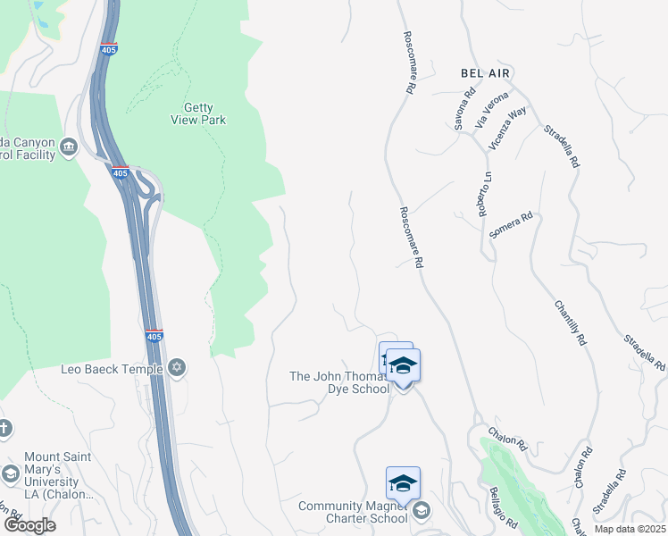 map of restaurants, bars, coffee shops, grocery stores, and more near 1211 Linda Flora Drive in Los Angeles