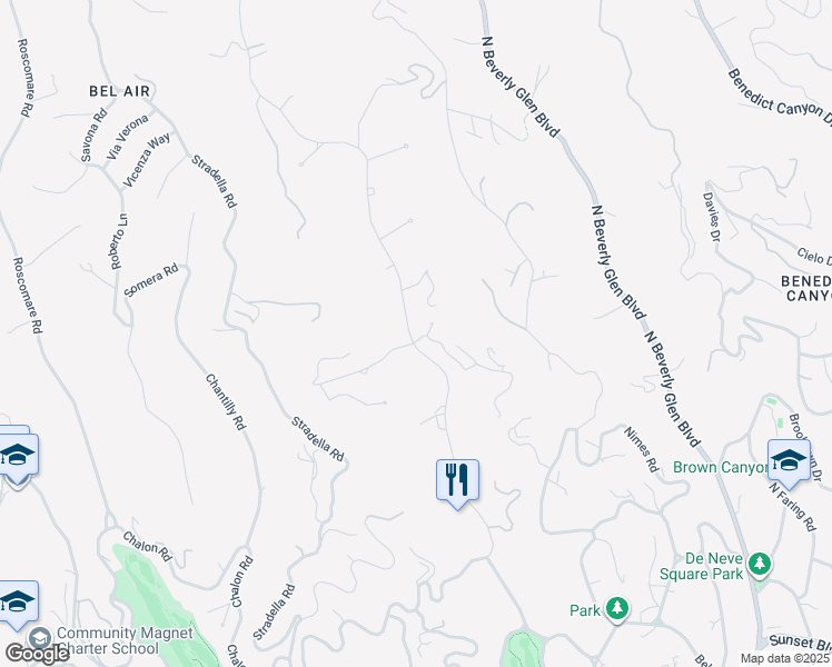 map of restaurants, bars, coffee shops, grocery stores, and more near 1000 Stone Canyon Road in Los Angeles