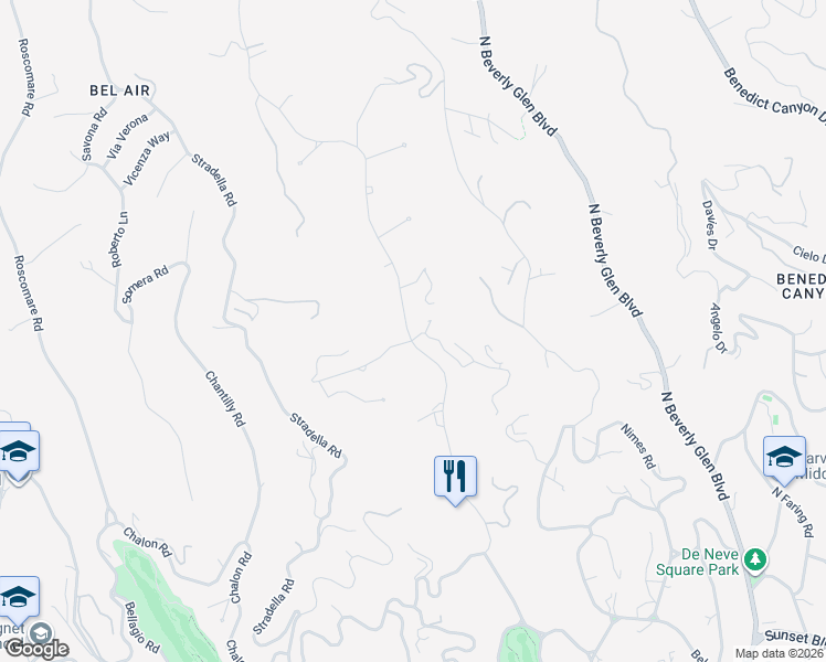 map of restaurants, bars, coffee shops, grocery stores, and more near 1000 Stone Canyon Road in Los Angeles