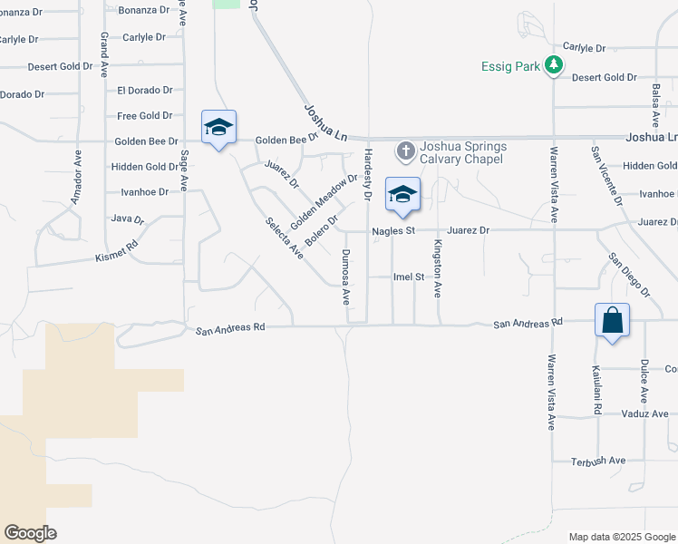 map of restaurants, bars, coffee shops, grocery stores, and more near 57281 Selecta Avenue in Yucca Valley