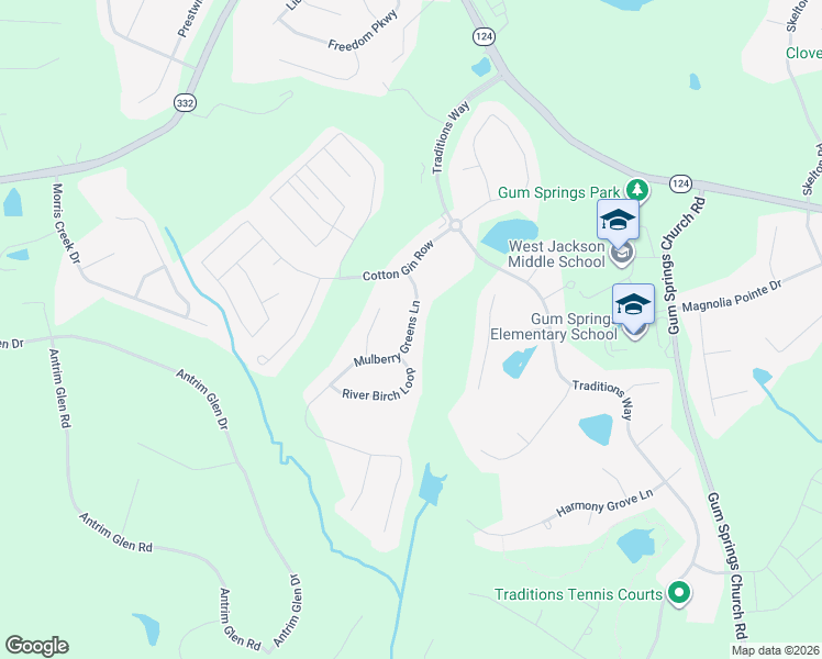 map of restaurants, bars, coffee shops, grocery stores, and more near 3028 Mulberry Greens Lane in Jefferson