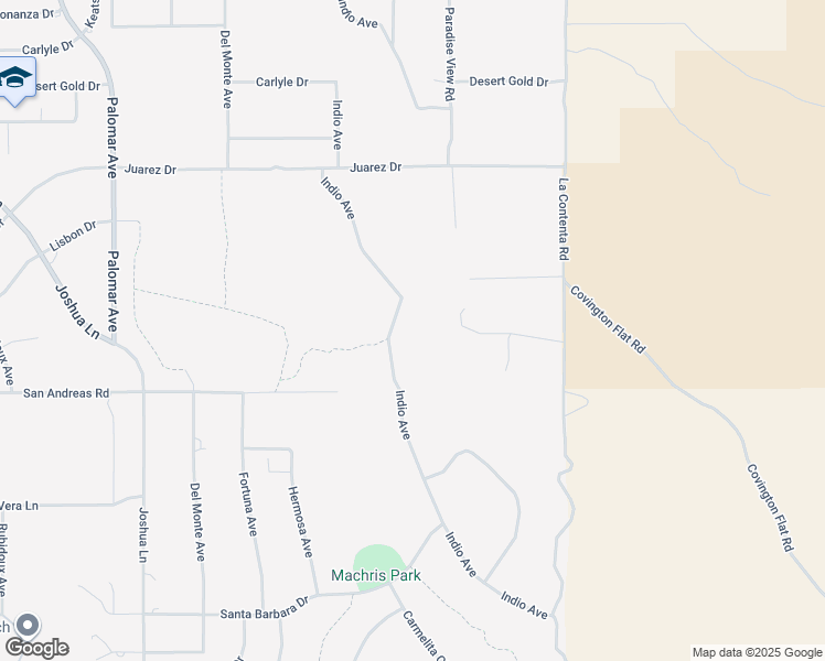 map of restaurants, bars, coffee shops, grocery stores, and more near Indio Avenue in Yucca Valley