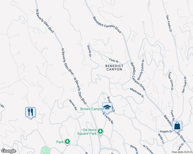 map of restaurants, bars, coffee shops, grocery stores, and more near 1250 Angelo Drive in Beverly Hills