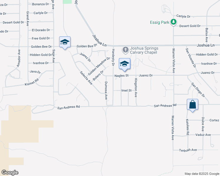 map of restaurants, bars, coffee shops, grocery stores, and more near 57281 Titian Court in Yucca Valley
