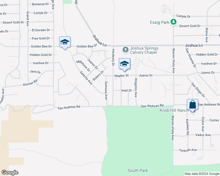 map of restaurants, bars, coffee shops, grocery stores, and more near 57281 Titian Court in Yucca Valley