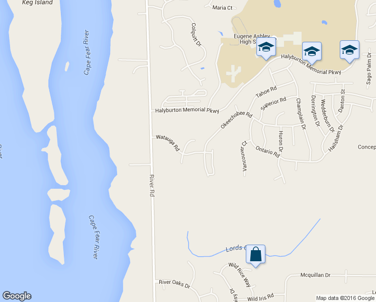 map of restaurants, bars, coffee shops, grocery stores, and more near 7618 Pontchartrain Road in Wilmington