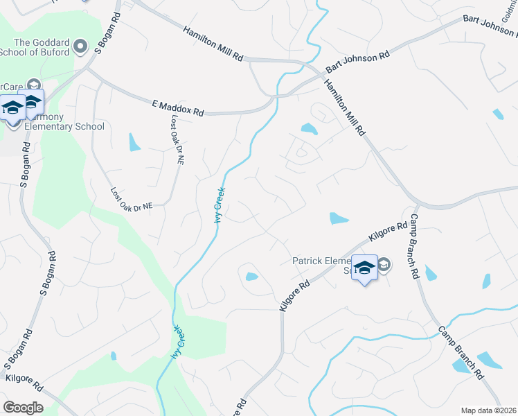 map of restaurants, bars, coffee shops, grocery stores, and more near 2651 Chandler Grove Court in Buford