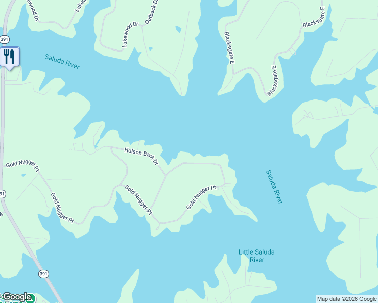 map of restaurants, bars, coffee shops, grocery stores, and more near 1722 Gold Nugget Point in Prosperity
