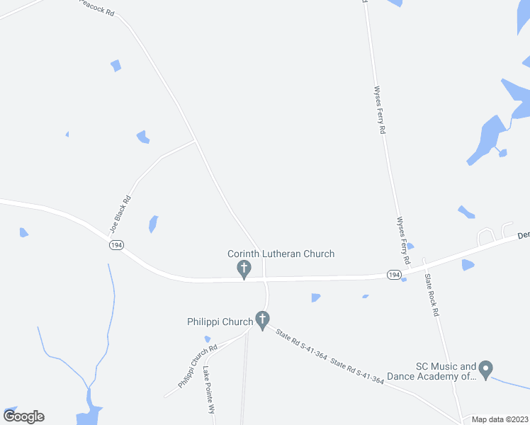 map of restaurants, bars, coffee shops, grocery stores, and more near Peacock Road in Prosperity