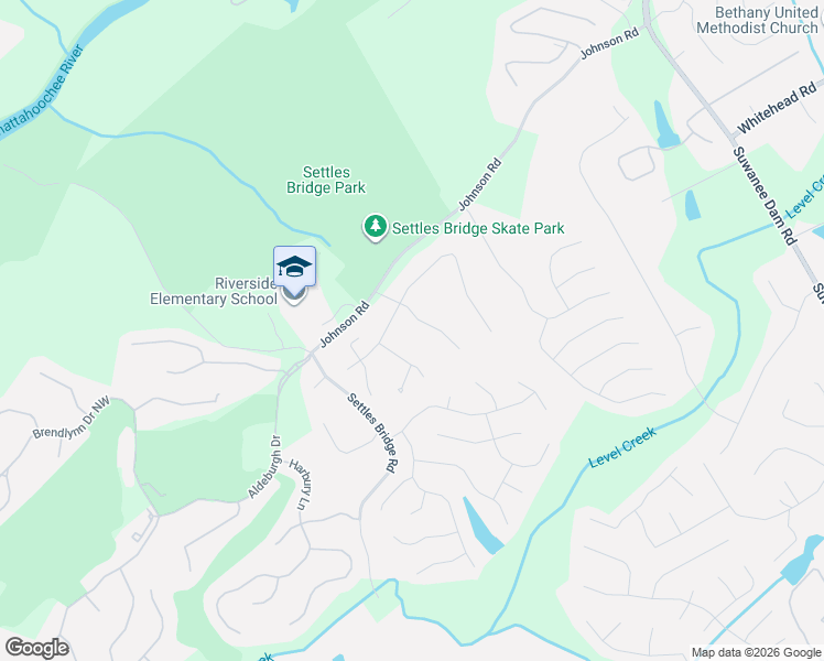 map of restaurants, bars, coffee shops, grocery stores, and more near 5390 Highland Gate Drive Northwest in Suwanee