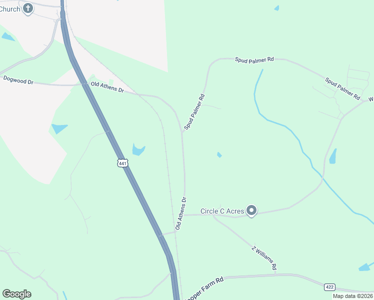 map of restaurants, bars, coffee shops, grocery stores, and more near 671 Old Athens Drive in Nicholson