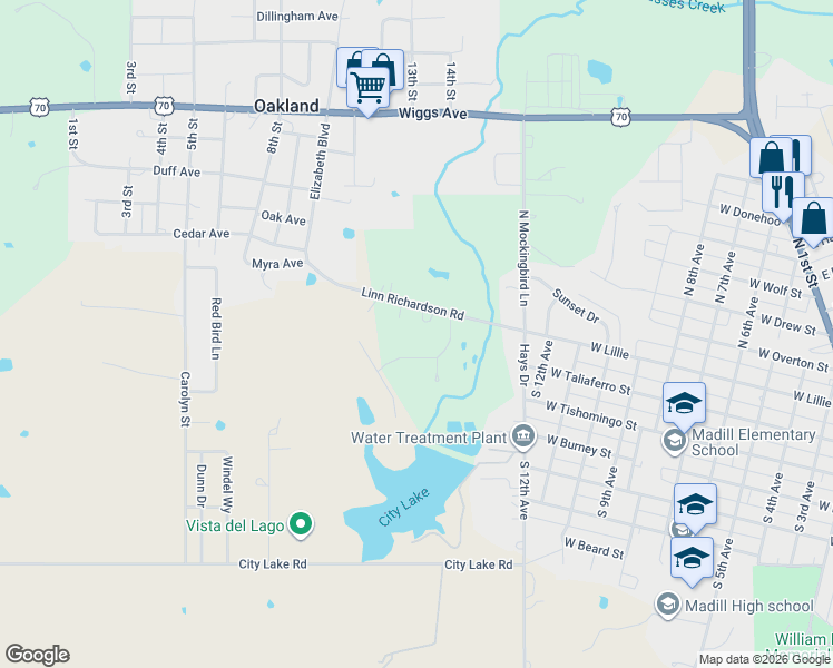 map of restaurants, bars, coffee shops, grocery stores, and more near 14727 Linn Richardson Road in Oakland