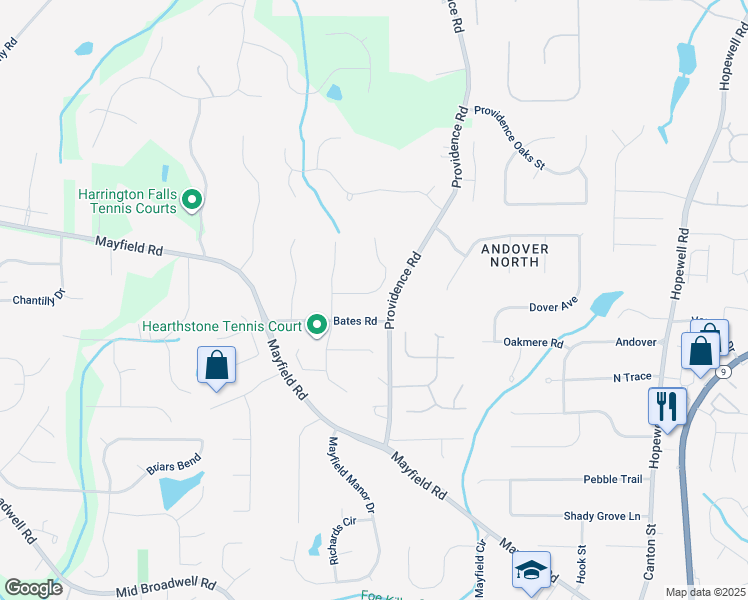 map of restaurants, bars, coffee shops, grocery stores, and more near 1835 Henley Way in Alpharetta
