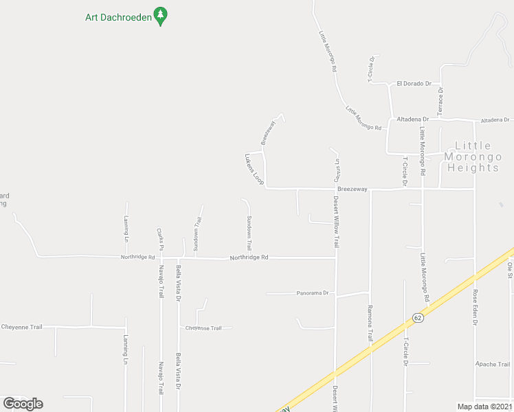 map of restaurants, bars, coffee shops, grocery stores, and more near 8787 Via La Scala in Morongo Valley