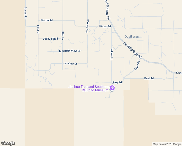 map of restaurants, bars, coffee shops, grocery stores, and more near 8775 Vía Rocosa in Joshua Tree