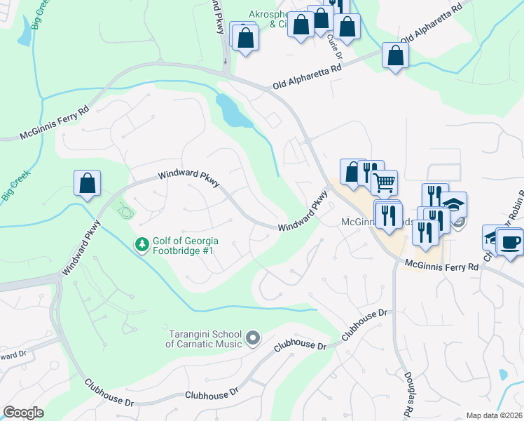 map of restaurants, bars, coffee shops, grocery stores, and more near 1040 Chasewood Trail in Alpharetta
