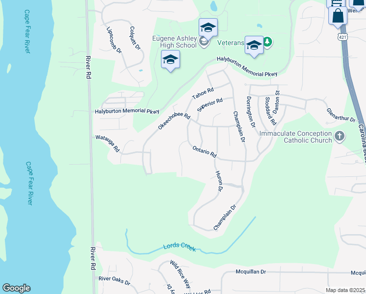 map of restaurants, bars, coffee shops, grocery stores, and more near 7609 Vancouver Court in Wilmington