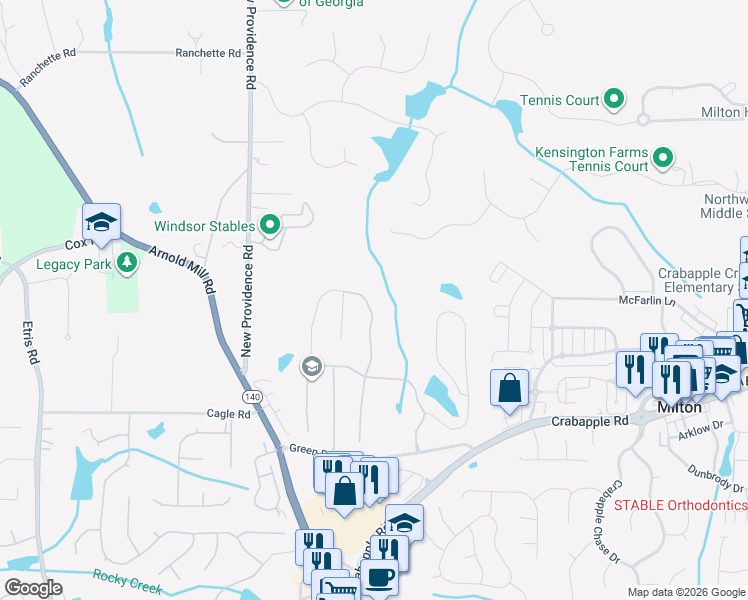 map of restaurants, bars, coffee shops, grocery stores, and more near 12882 Waterside Drive in Alpharetta