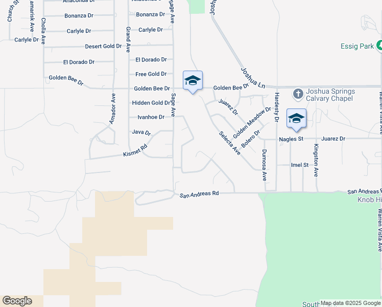 map of restaurants, bars, coffee shops, grocery stores, and more near in Yucca Valley