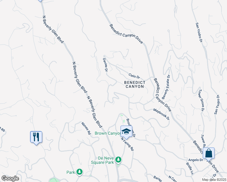 map of restaurants, bars, coffee shops, grocery stores, and more near 1242 Angelo Drive in Beverly Hills