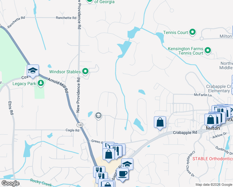 map of restaurants, bars, coffee shops, grocery stores, and more near 12882 Waterside Drive in Alpharetta