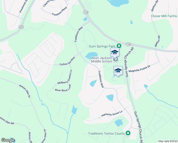 map of restaurants, bars, coffee shops, grocery stores, and more near 768 High Falls Court in Jefferson