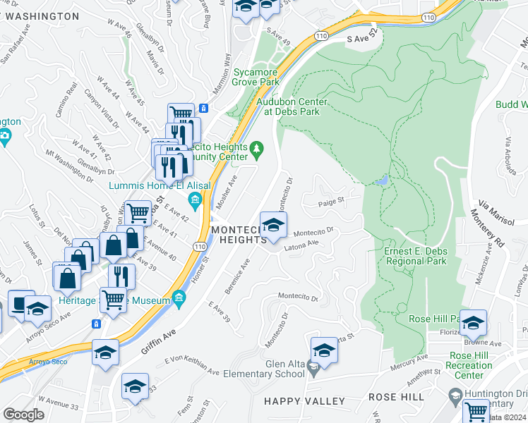 map of restaurants, bars, coffee shops, grocery stores, and more near 4418 Griffin Avenue in Los Angeles