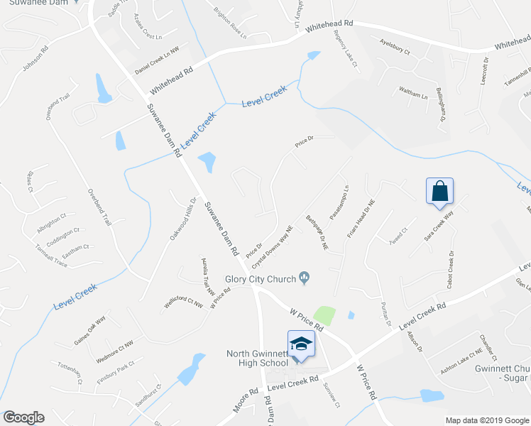 map of restaurants, bars, coffee shops, grocery stores, and more near 30 Belmore Manor Drive in Suwanee