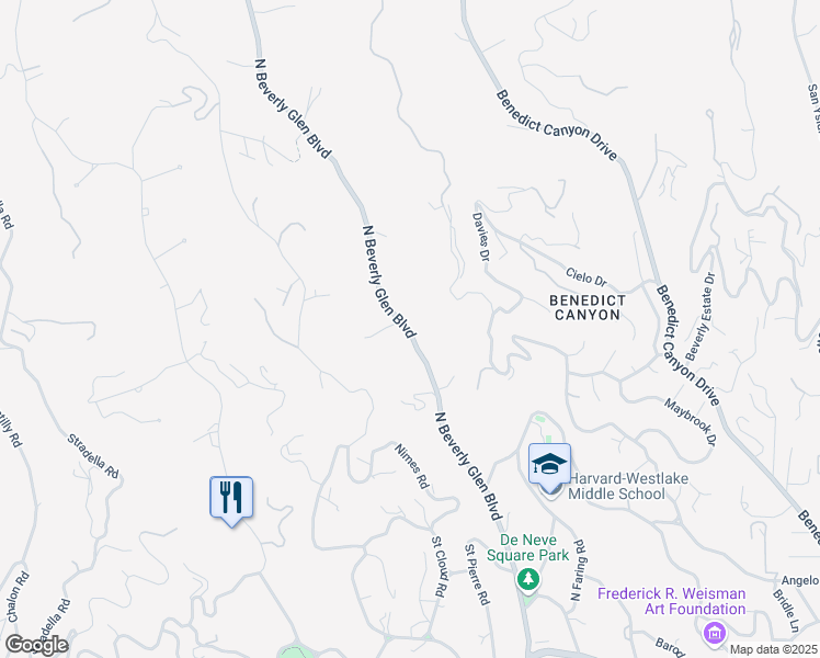 map of restaurants, bars, coffee shops, grocery stores, and more near in Los Angeles