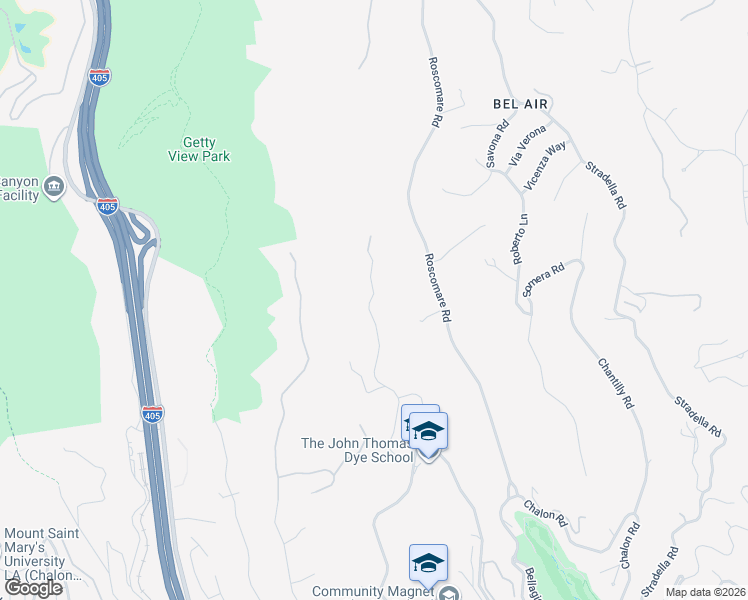 map of restaurants, bars, coffee shops, grocery stores, and more near 1260 Linda Flora Drive in Los Angeles