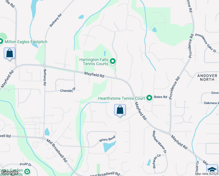 map of restaurants, bars, coffee shops, grocery stores, and more near 1225 Sherry Drive in Alpharetta
