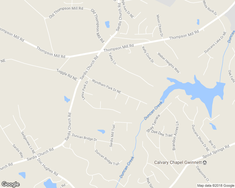 map of restaurants, bars, coffee shops, grocery stores, and more near 4199 Wyndham Park Way in Buford