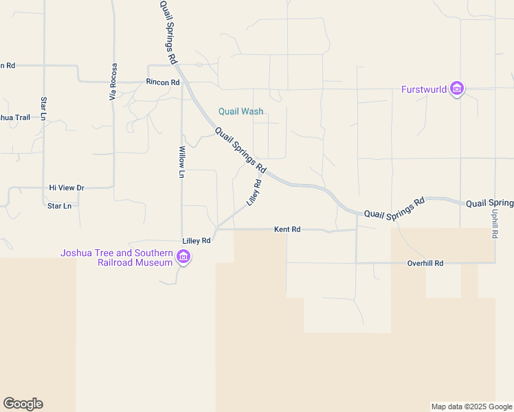 map of restaurants, bars, coffee shops, grocery stores, and more near 8825 Lilley Road in Joshua Tree