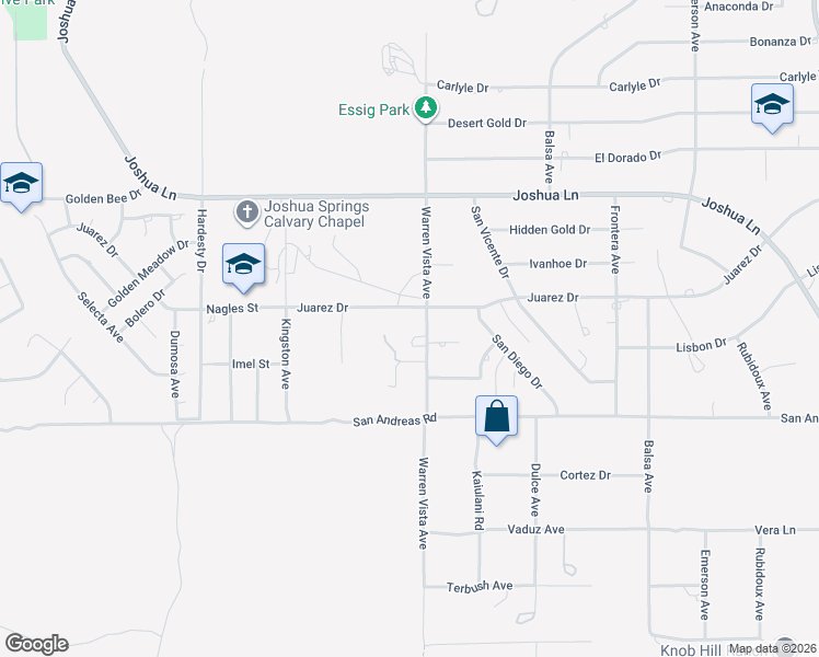 map of restaurants, bars, coffee shops, grocery stores, and more near 8776 Warren Vista Avenue in Yucca Valley