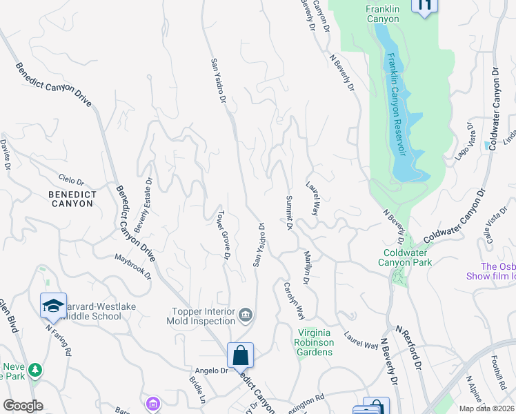map of restaurants, bars, coffee shops, grocery stores, and more near 1162 San Ysidro Drive in Beverly Hills