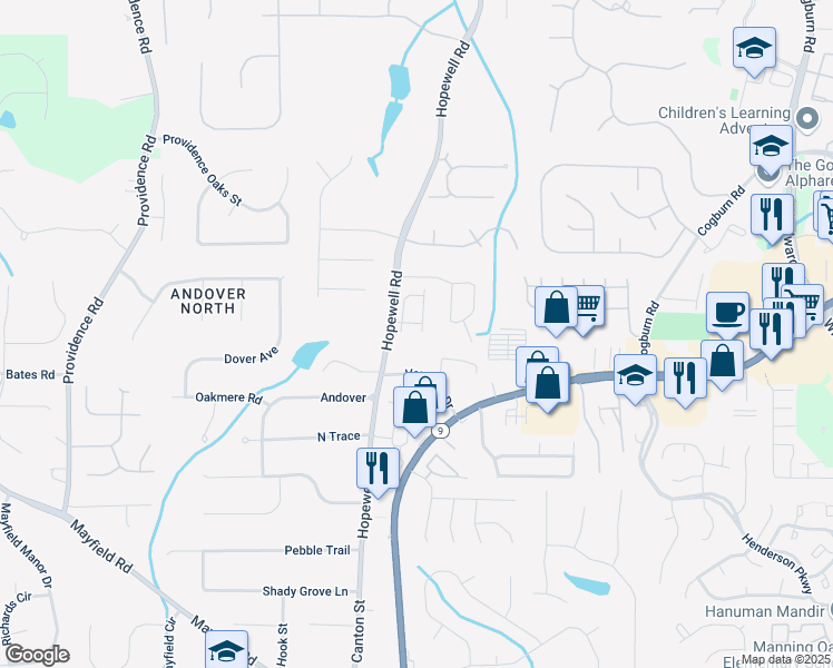 map of restaurants, bars, coffee shops, grocery stores, and more near 3010 Haven Mill Lane in Milton