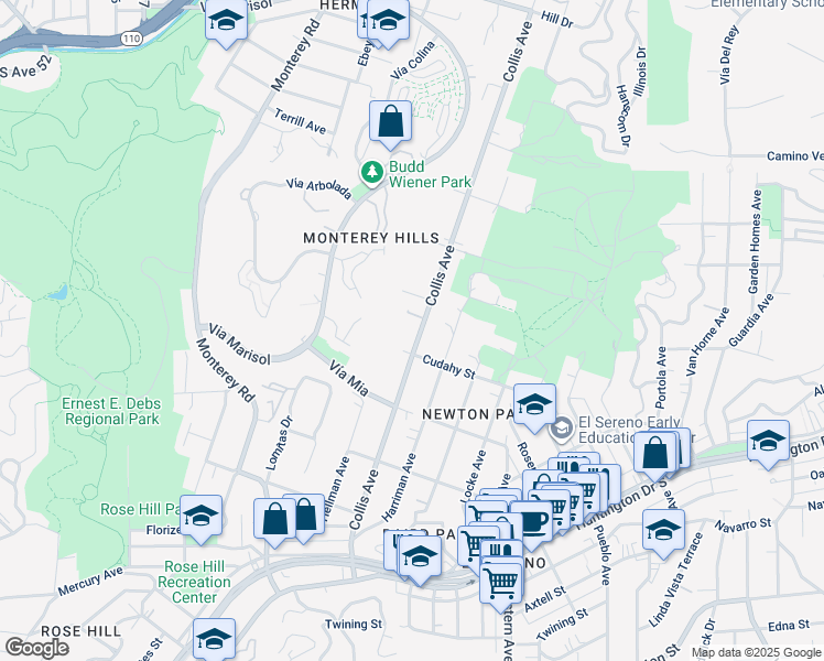 map of restaurants, bars, coffee shops, grocery stores, and more near 4023 Collis Avenue in Los Angeles