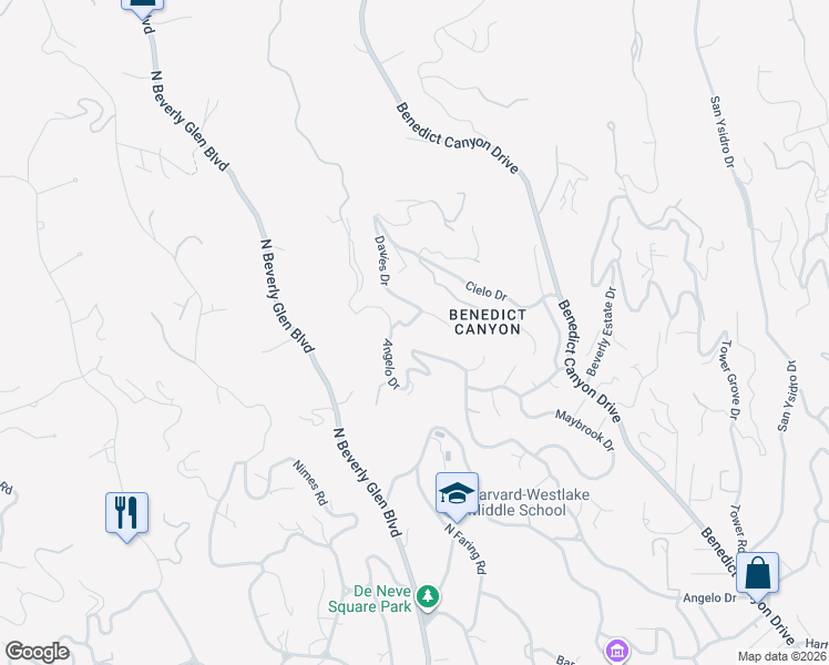 map of restaurants, bars, coffee shops, grocery stores, and more near 10106 Angelo View Drive in Beverly Hills