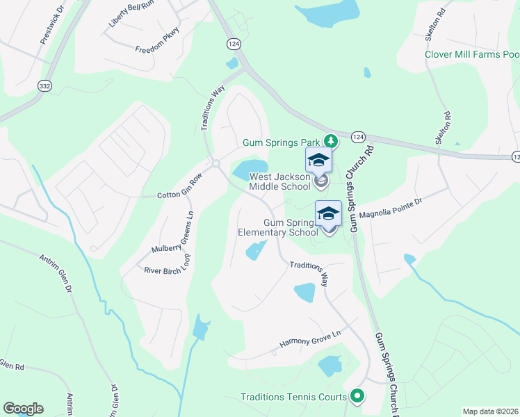 map of restaurants, bars, coffee shops, grocery stores, and more near 642 Traditions Way in Jefferson
