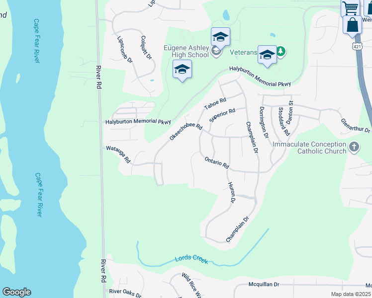 map of restaurants, bars, coffee shops, grocery stores, and more near 7635 Vancouver Court in Wilmington