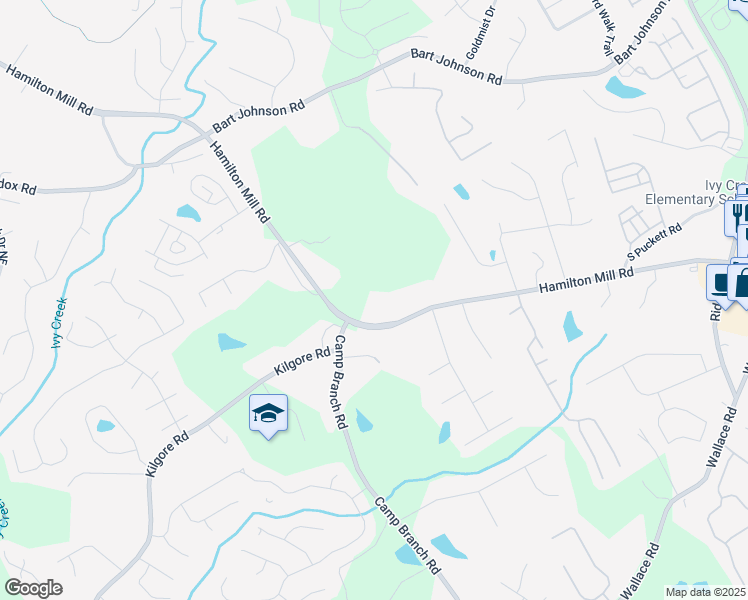 map of restaurants, bars, coffee shops, grocery stores, and more near 3525 Hamilton Mill Road in Buford