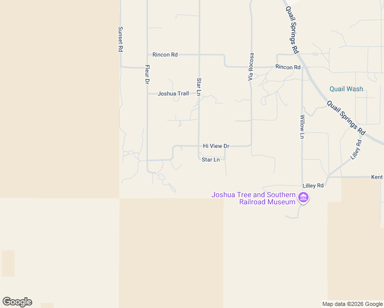 map of restaurants, bars, coffee shops, grocery stores, and more near 9561 Star Lane in Joshua Tree