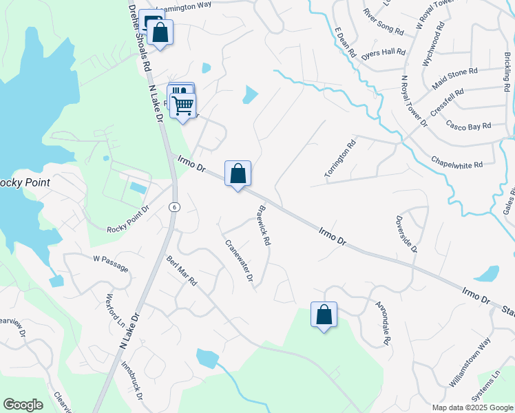 map of restaurants, bars, coffee shops, grocery stores, and more near 100 Braewick Road in Columbia