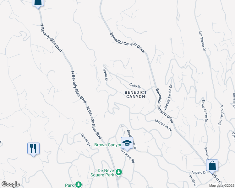 map of restaurants, bars, coffee shops, grocery stores, and more near 10134 Angelo View Drive in Beverly Hills