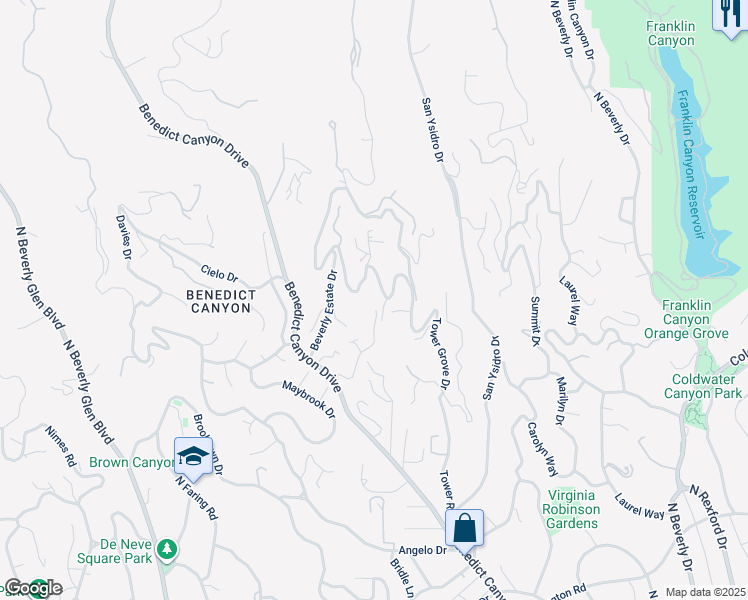 map of restaurants, bars, coffee shops, grocery stores, and more near 1317 Delresto Drive in Beverly Hills