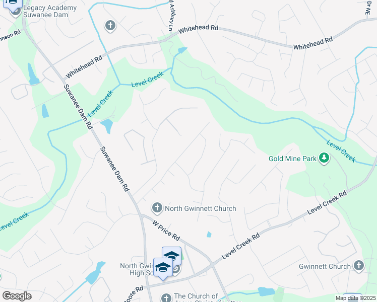 map of restaurants, bars, coffee shops, grocery stores, and more near 270 Pasatiempo Lane in Suwanee